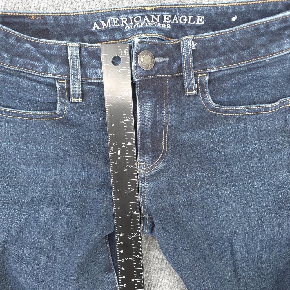 American Eagle Jeans Womens 2 Blue Super Stretch Jegging Medium Wash Low Rise - Picture 10 of 11
